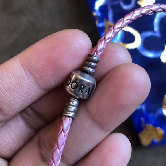 Pandora Leather Bracelet & Necklace Set with 7 Charms - Picture 6 of 11